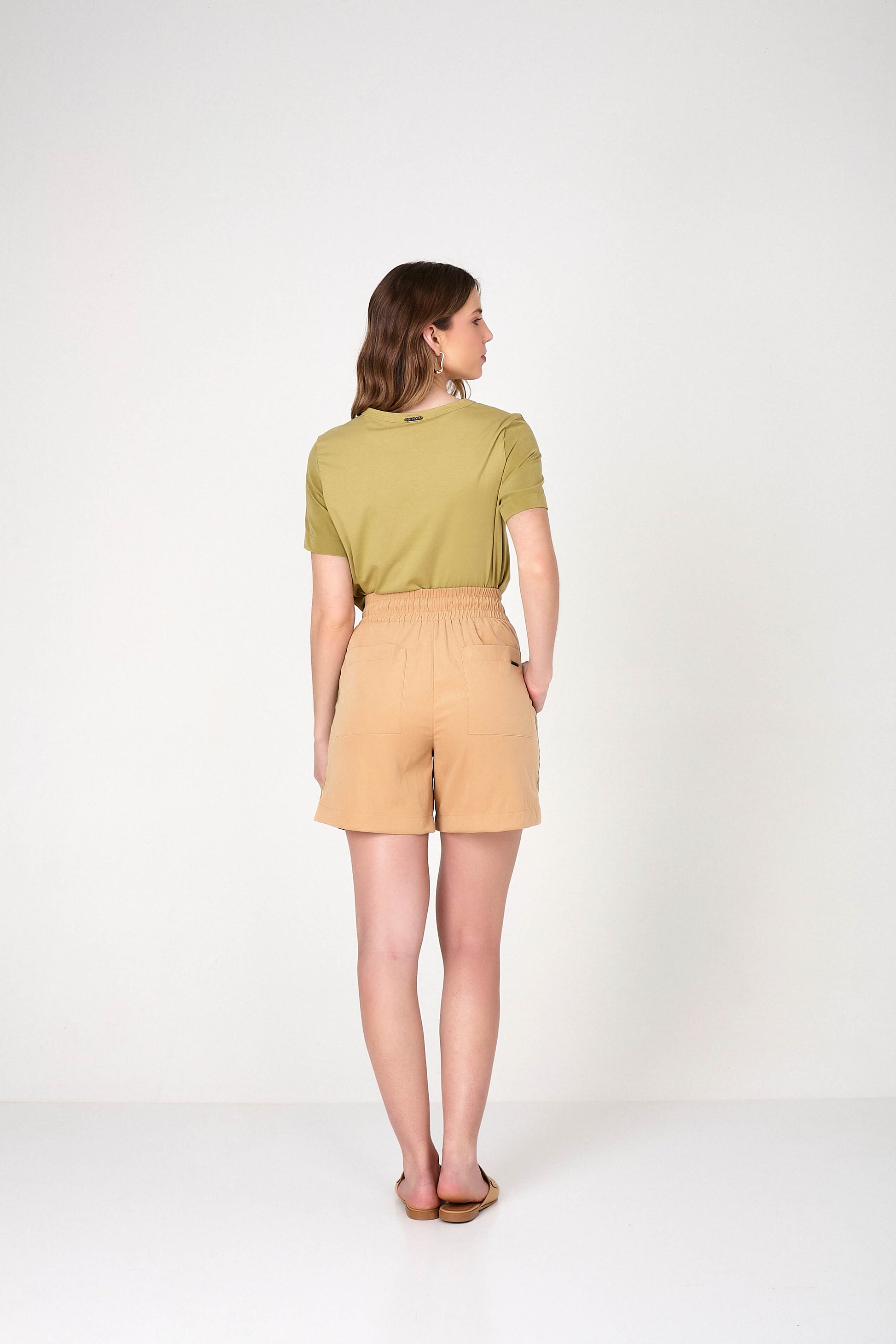 shorts tactel comfort cintura intermediária com detalhe bicolor – Scalon