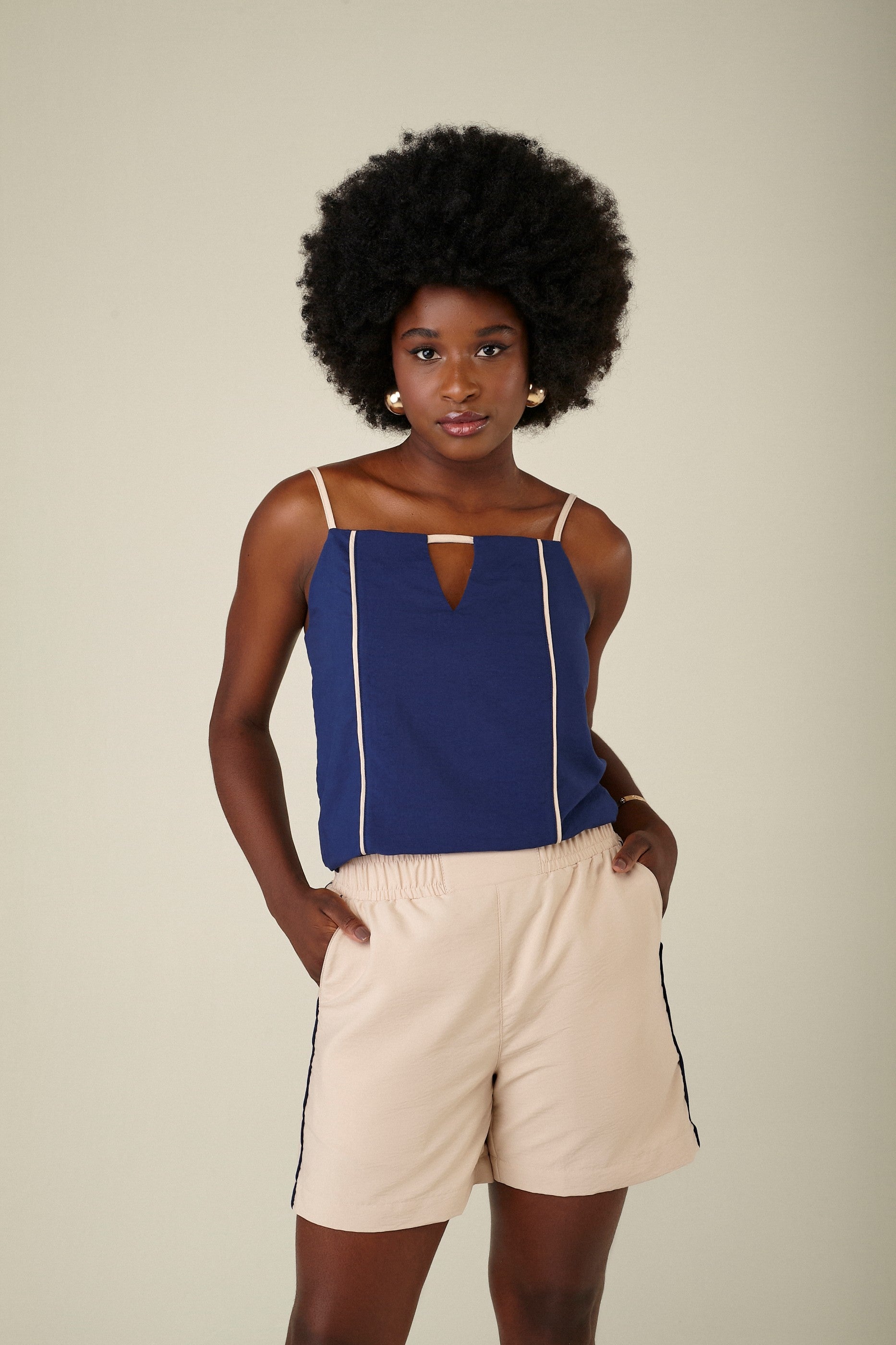 shorts tactel comfort cintura intermediária com detalhe bicolor – Scalon